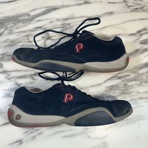 Piloti Mens Driving Shoes Size 12 Blue Suede Lace Up Sneakers Rubber Leather